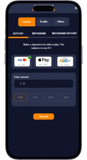 Payment methods screen